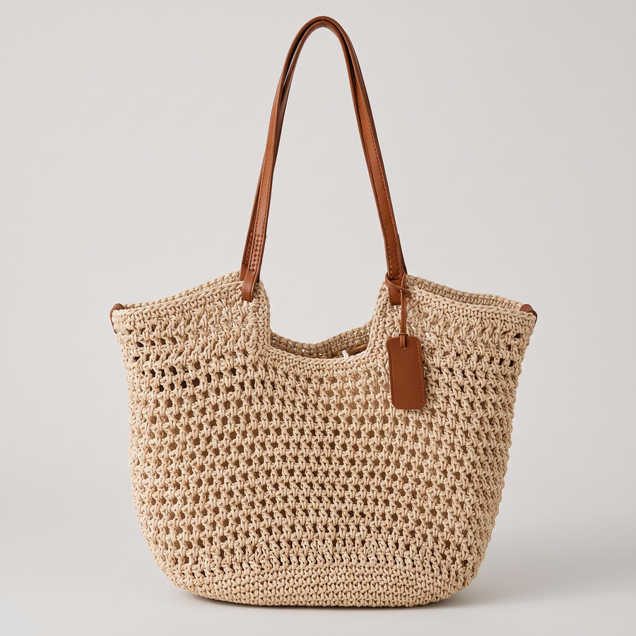 Clara – Pleciona Torba Shopper na Ramię